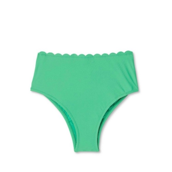 Rhode Bikini 2 Pc Bikini Demitasse Green Scalloped Summer Size Large 12-14 NWT - Picture 15 of 15
